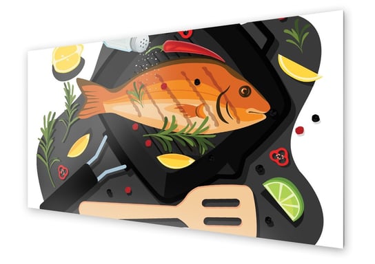 Panel kuchenny HOMEPRINT Grillowana ryba 100x50 cm HOMEPRINT
