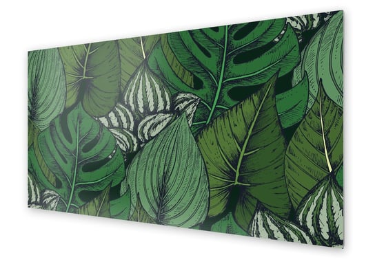 Panel kuchenny HOMEPRINT Ilustracja liści 120x60 cm HOMEPRINT