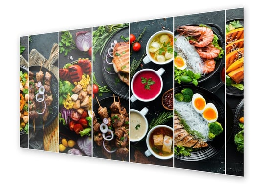 Panel kuchenny HOMEPRINT Kolaż dań 125x50 cm HOMEPRINT