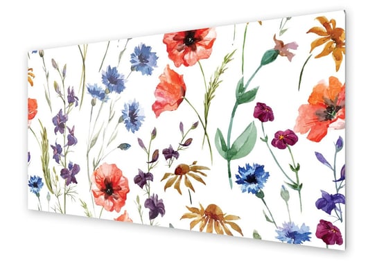 Panel kuchenny HOMEPRINT Kolorowe kwiaty polne 125x50 cm HOMEPRINT