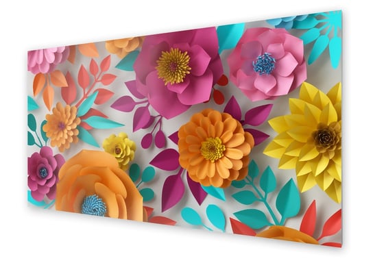 Panel kuchenny HOMEPRINT Kwiaty z origami 125x50 cm HOMEPRINT