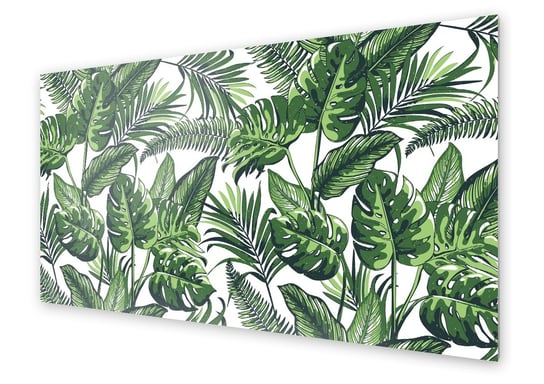 Panel kuchenny HOMEPRINT Malowane liście tropikalne 140x70 cm HOMEPRINT