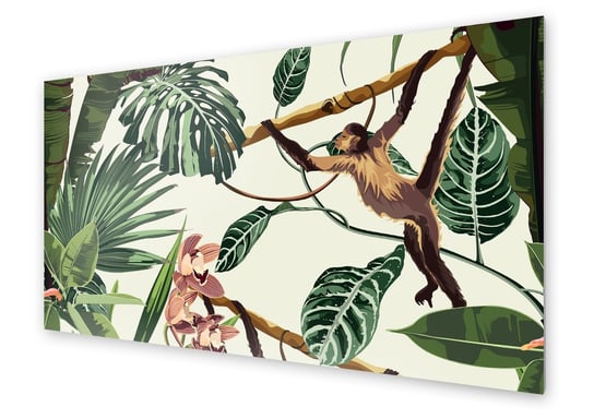 Panel kuchenny HOMEPRINT Małpa w lesie tropikalnym 100x50 cm HOMEPRINT