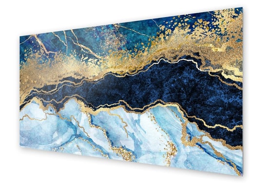 Panel kuchenny HOMEPRINT Niebiesko złota abstrakcja 100x50 cm HOMEPRINT
