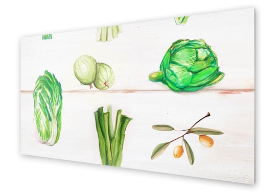Panel kuchenny HOMEPRINT Owoce i warzywa na desce 120x60 cm HOMEPRINT