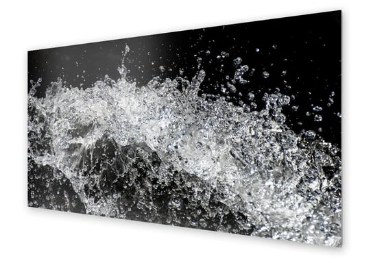 Panel kuchenny HOMEPRINT Plusk wody na czarnym tle 125x50 cm HOMEPRINT