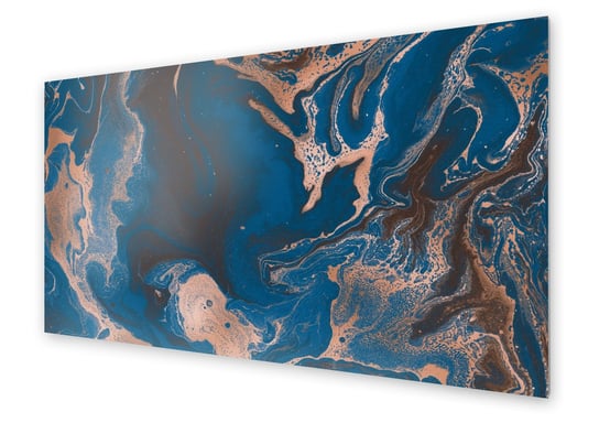 Panel kuchenny HOMEPRINT Płynny niebiesko-złoty akryl 140x70 cm HOMEPRINT