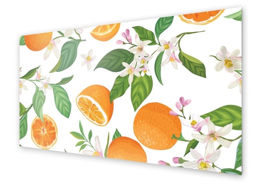 Panel kuchenny HOMEPRINT Pomarańcze na białym tle 120x60 cm HOMEPRINT