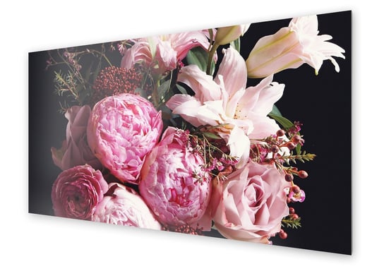 Panel kuchenny HOMEPRINT Romantyczny różowy bukiet 125x50 cm HOMEPRINT