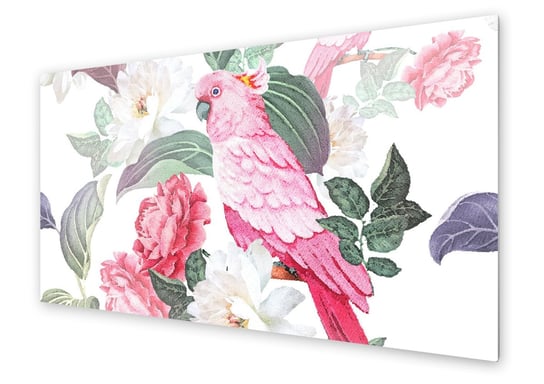 Panel kuchenny HOMEPRINT Różowa papuga 120x60 cm HOMEPRINT