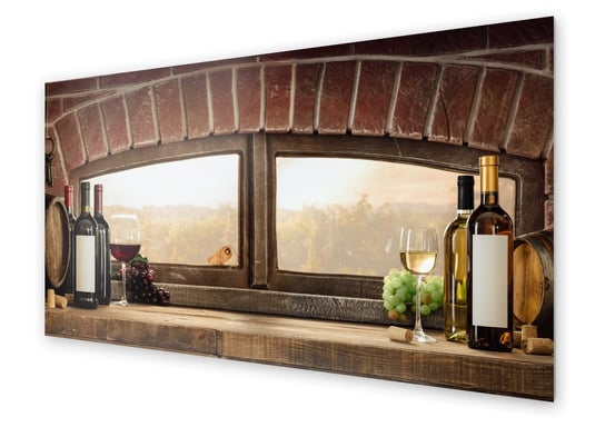 Panel kuchenny HOMEPRINT Rustykalna piwnica z winami 100x50 cm HOMEPRINT