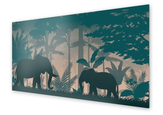 Panel kuchenny HOMEPRINT Słoń w dżungli 120x60 cm HOMEPRINT