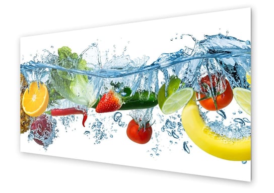 Panel kuchenny HOMEPRINT Warzywa i owoce w wodzie 140x70 cm HOMEPRINT