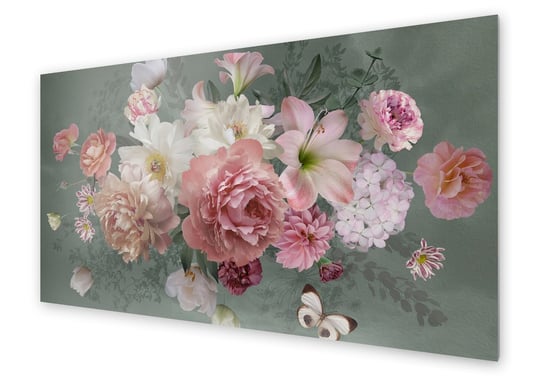 Panel kuchenny HOMEPRINT Weselny bukiet kwiatów 100x50 cm HOMEPRINT