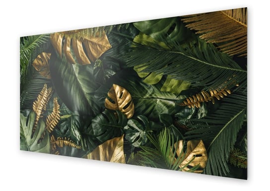 Panel kuchenny HOMEPRINT Złote i zielone liście 100x50 cm HOMEPRINT