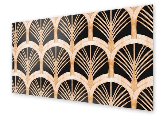 Panel kuchenny HOMEPRINT Złoty wzór w stylu Art Deco 100x50 cm HOMEPRINT