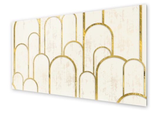 Panel kuchenny HOMEPRINT Złoty wzór w stylu Art Deco 140x70 cm HOMEPRINT