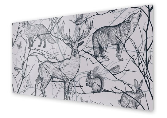 Panel kuchenny HOMEPRINT Zwierzęta leśne 100x50 cm HOMEPRINT