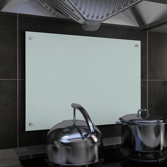 Panel ochronny do kuchni, szkło hartowane, biały, 70x50 cm vidaXL