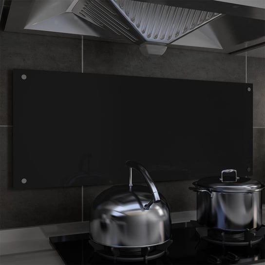 Panel ochronny do kuchni, szkło hartowane, czarny, 100x40 cm vidaXL
