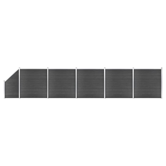 Panel ogrodzeniowy WPC 965x(105-186) cm czarny / AAALOE Inna marka
