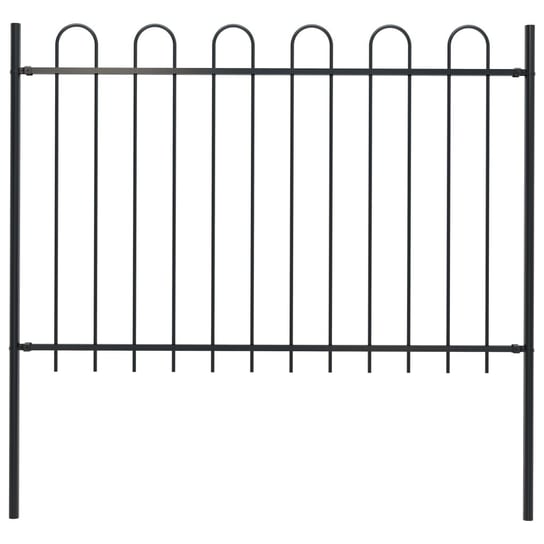 Panel ogrodzeniowy z zaokrąglonymi końcami VIDAXL, czarny, 1,2x1,7 m vidaXL
