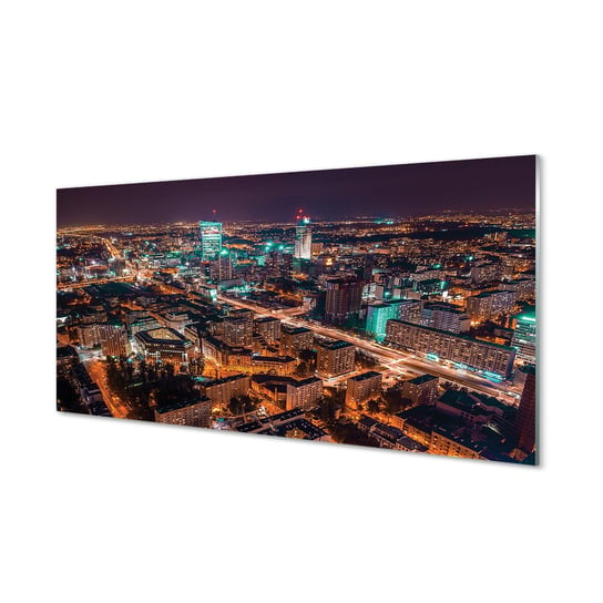 Panel ścienny Warszawa Miasto noc panorama 120x60 Tulup