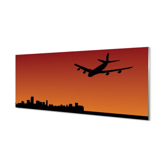Panel szklany dekor do kuchni Samolot niebo 125x50 cm Tulup