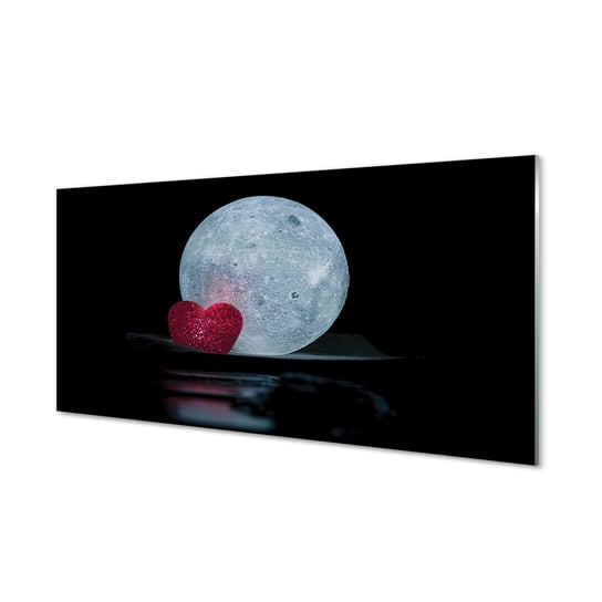 Panel szklany do kuchni +klej Serce księżyc 120x60 Tulup