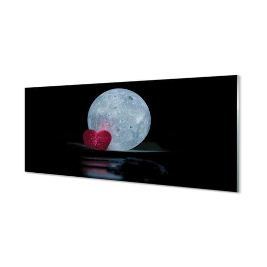 Panel szklany do kuchni +klej Serce księżyc 125x50 cm Tulup
