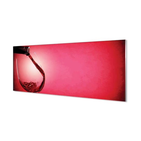 Panel szklany + klej Czerwone tło kieliszek 125x50 cm Tulup