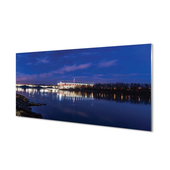 Panel szklany + klej Warszawa Rzeka most 120x60 cm Tulup