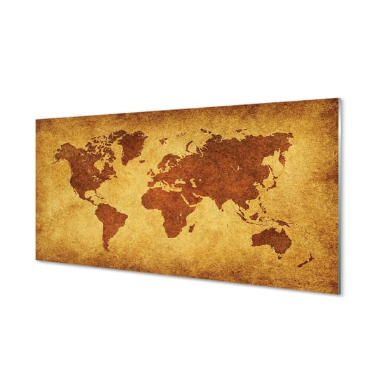 Panel szklany ścienny Stara brązowa mapa 120x60 cm Tulup