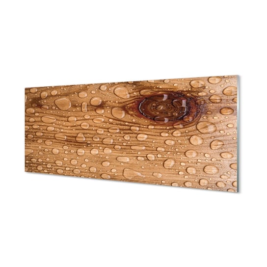 Panel szklany za piec Krople woda drewno 125x50 cm Tulup