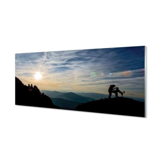 Panel szkło hartowane Człowiek pies góry 125x50 cm Tulup