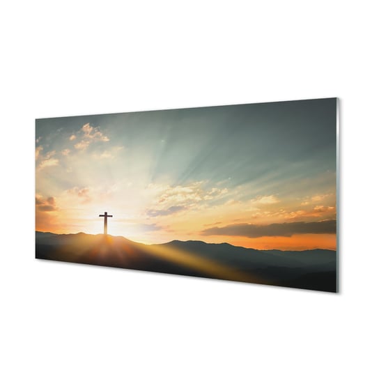 Panel szkło hartowane  Krzyż słońce góry 120x60 cm Tulup