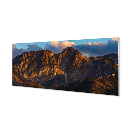 Panel szkło za indukcję Góry zachód słońca 125x50 cm Tulup