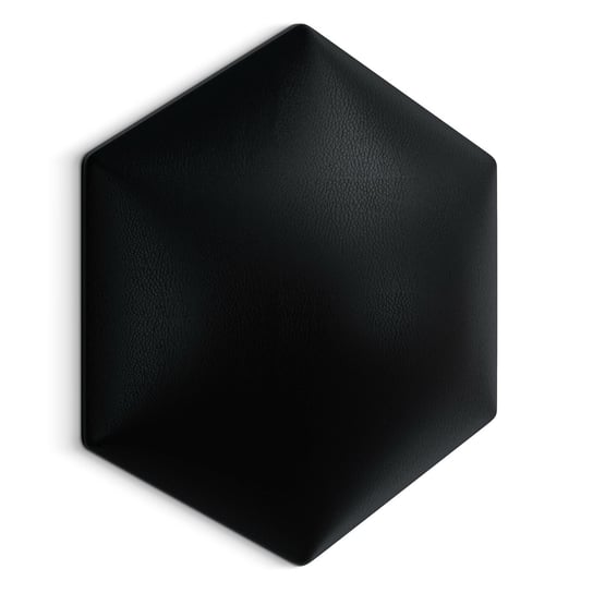 Panel Tapicerowany Eko Skóra Hexagon Heksagon Czarny 35cm x 40cm Muralo