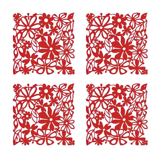 Panele dekoracyjne KOZIOL, Alice, czerwone, 4 szt. Koziol