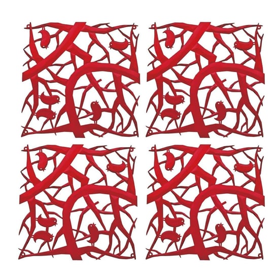 Panele dekoracyjne KOZIOL, czerwone, 4 szt. Koziol