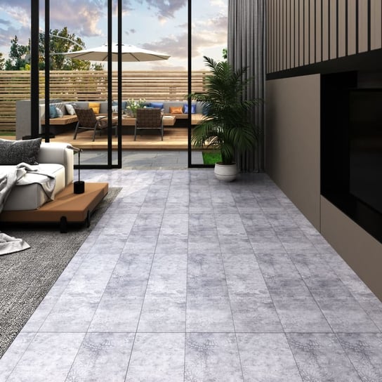 Panele podłogowe z PVC, 4,46 m², 3 mm, cementowy szary vidaXL