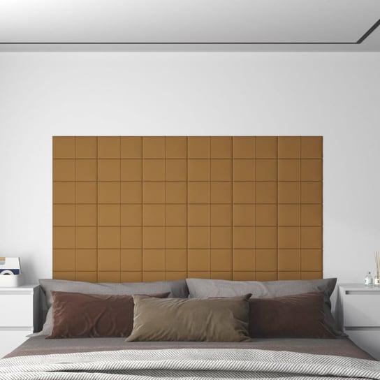 Panele ścienne, 12 szt., brązowe, 30x15 cm, aksamit, 0,54 m² vidaXL