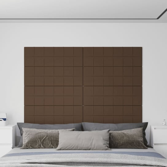 Panele ścienne, 12 szt., brązowe, 90x30 cm, tkanina, 3,24 m² vidaXL