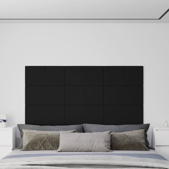 Panele ścienne, 12 szt., czarne, 60x30 cm, tkanina, 2,16 m² vidaXL