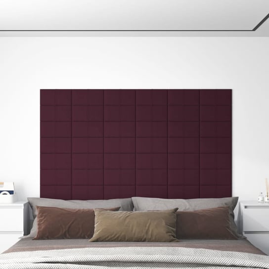 Panele ścienne, 12 szt., fioletowe, 30x15 cm, tkanina, 0,54 m² vidaXL