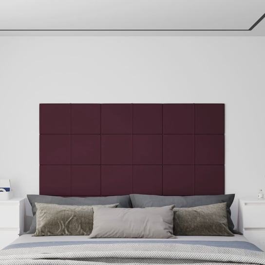 Panele ścienne, 12 szt., fioletowe, 60x30 cm, tkanina, 2,16 m² vidaXL