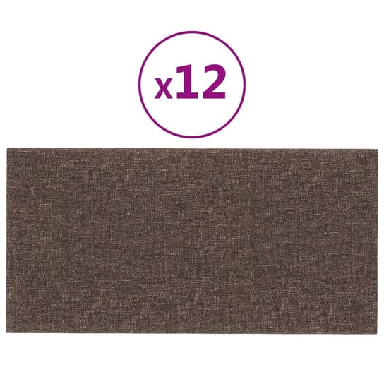 Panele Ścienne, 12 Szt, Kolor Taupe, 30X15 Cm, Tkanina, 0,54 M² vidaXL