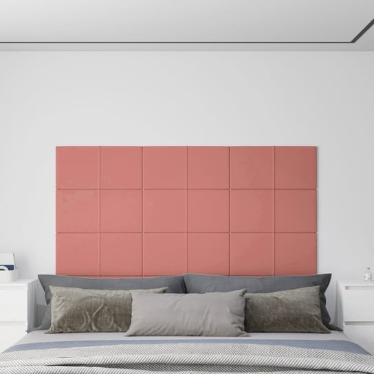 Panele ścienne, 12 szt., różowe, 60x30 cm, aksamit, 2,16 m² vidaXL