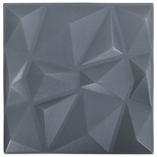 Panele ścienne 3D, 24 szt., 50x50 cm, diamentowa szarość, 6 m² vidaXL