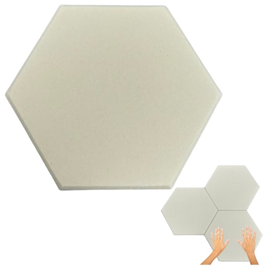 PANELE ŚCIENNE FILCOWE 3D HEKSAGON zagłówek samoprzylepne akustyczne soft plaster miodu hexagon ECRU /Iteams4now Iteams4now